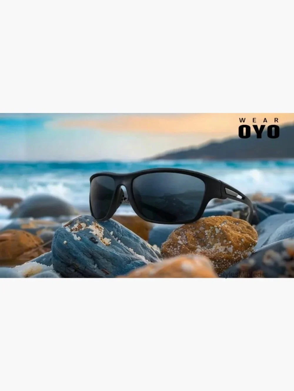 Polarized Sports Sunglasses UV400 Protection Rectangular Driving Fishing